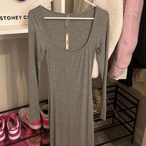 Skims Grey Flowy Maxi Dress